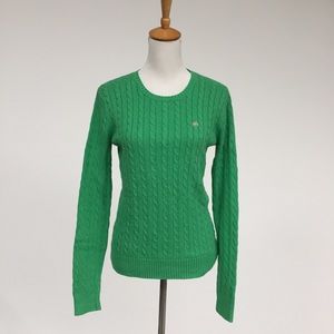 Lilly Pulitzer Green Cotton Cable Knit Sweater M